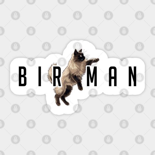 Birman Funny Cat Gift Retro Vintage Funny Cat Sticker by KsuAnn